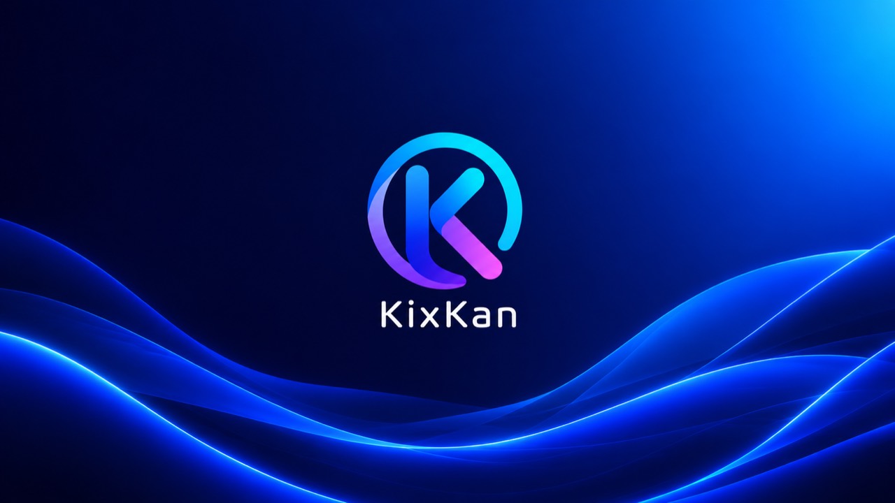 KixKan logo over a blue wave background